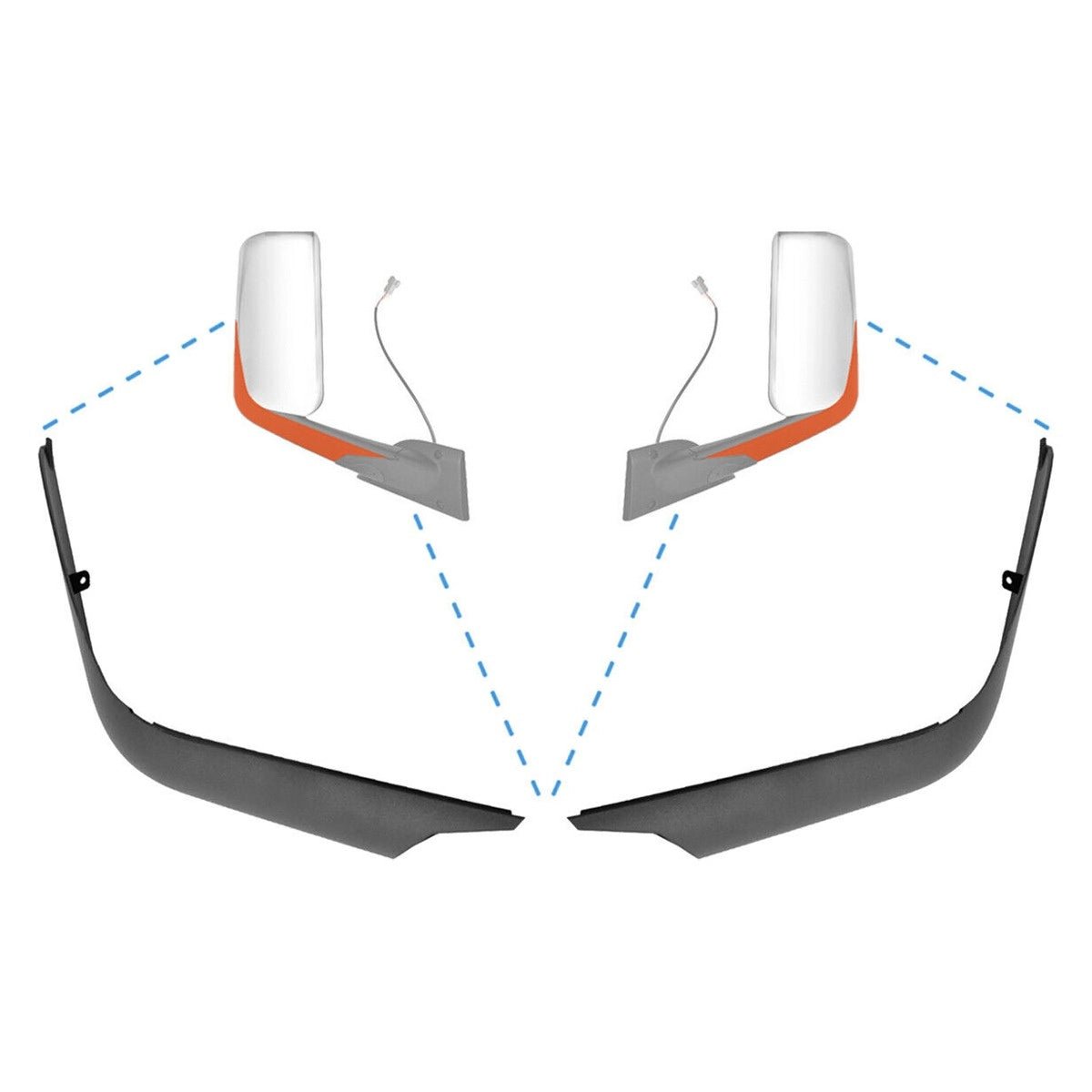 For Freightliner Cascadia 2018–2023 Mirror Arm Cover (Pair) 22-78606-508/509