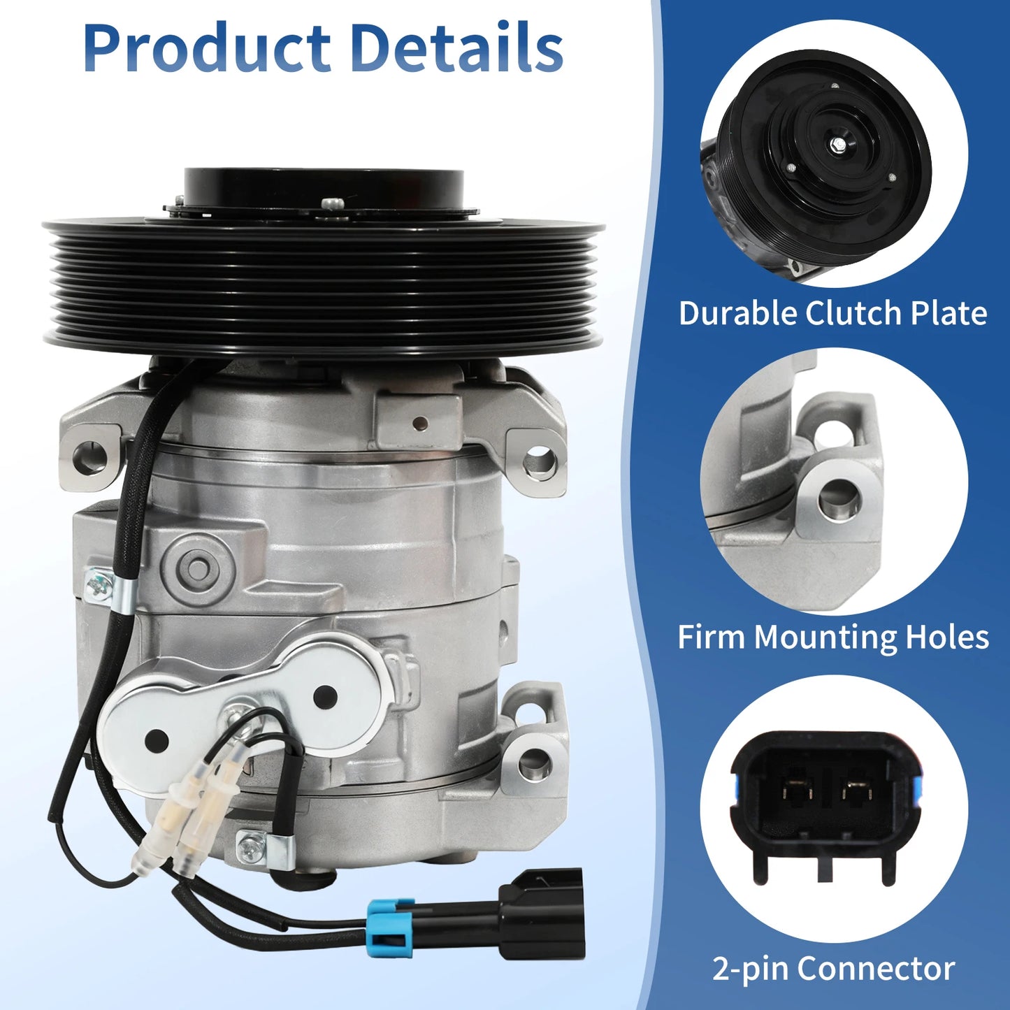 For Freightliner Cascadia AC Compressor w/ Clutch CO29043C