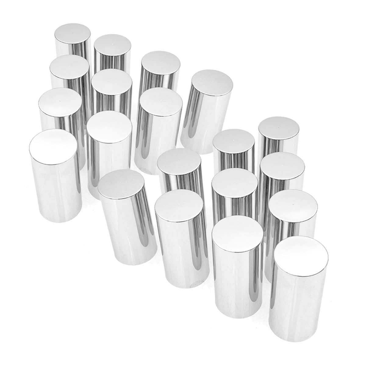 Semi Truck Lug Nut Covers – 33mm Chrome Bullet Style (20pcs Set) - RoadWest Truck Parts - B0CQN6Q2ZR - RoadWest Truck Parts