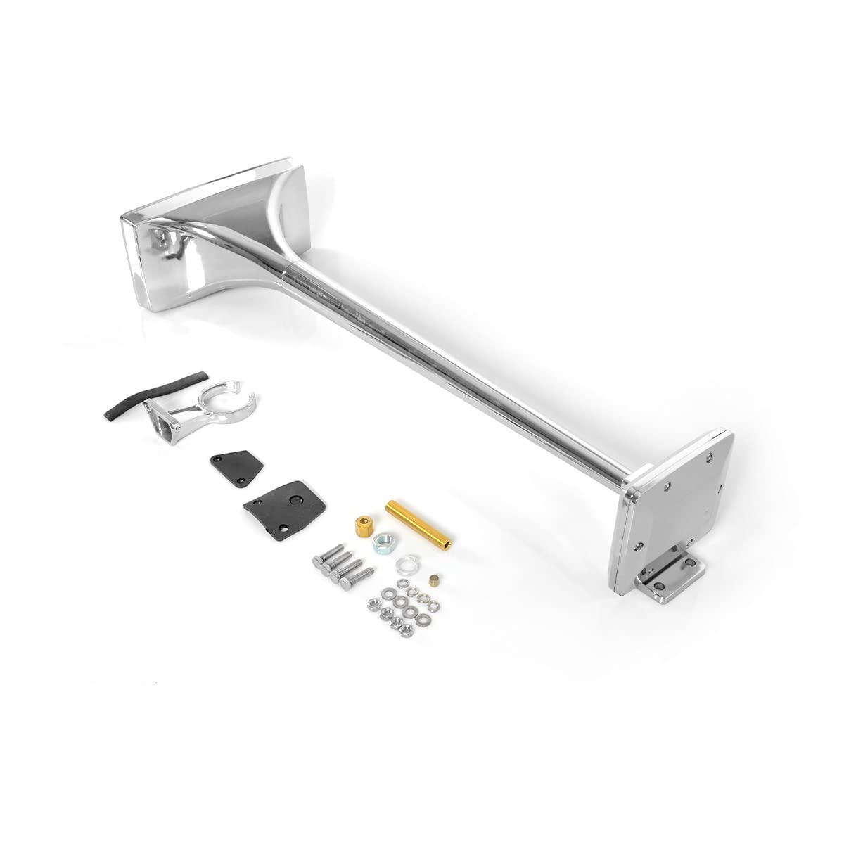 12V 150dB Single Trumpet Air Horn – Chrome Plated, Waterproof (Universal) - RoadWest Truck Parts - B0B9H1KWP4 - High Soar