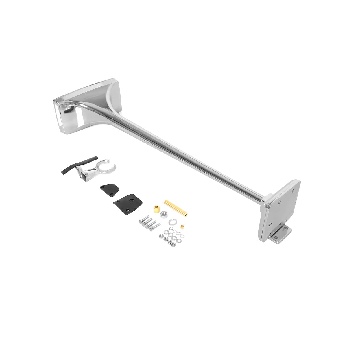 12V 150dB Single Trumpet Air Horn – Chrome Plated, Waterproof (Universal) - RoadWest Truck Parts - B0B9H2H23H - High Soar