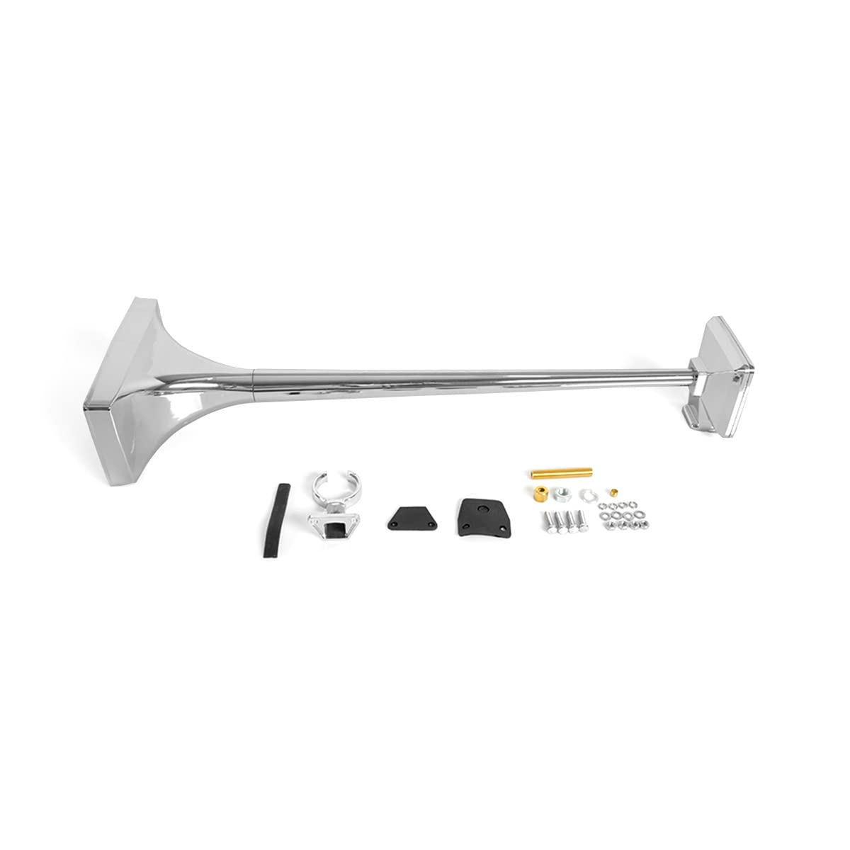 12V 150dB Single Trumpet Air Horn – Chrome Plated, Waterproof (Universal) - RoadWest Truck Parts - B0B9H2H23H - High Soar