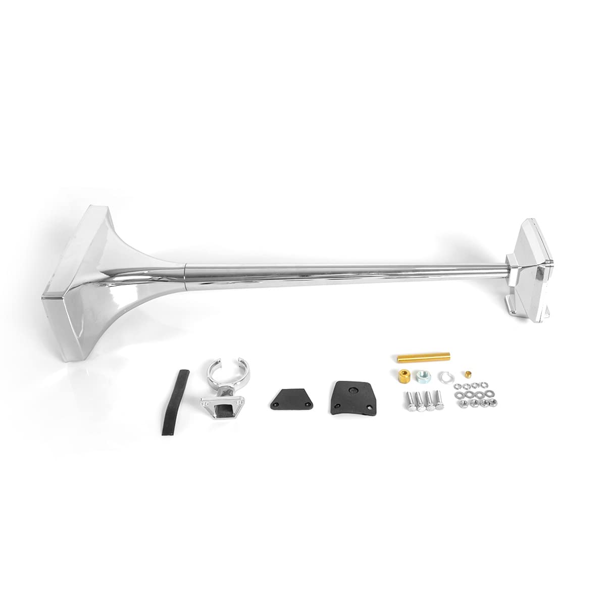 12V 150dB Single Trumpet Air Horn – Chrome Plated, Waterproof (Universal) - RoadWest Truck Parts - B0B9H2H23H - High Soar