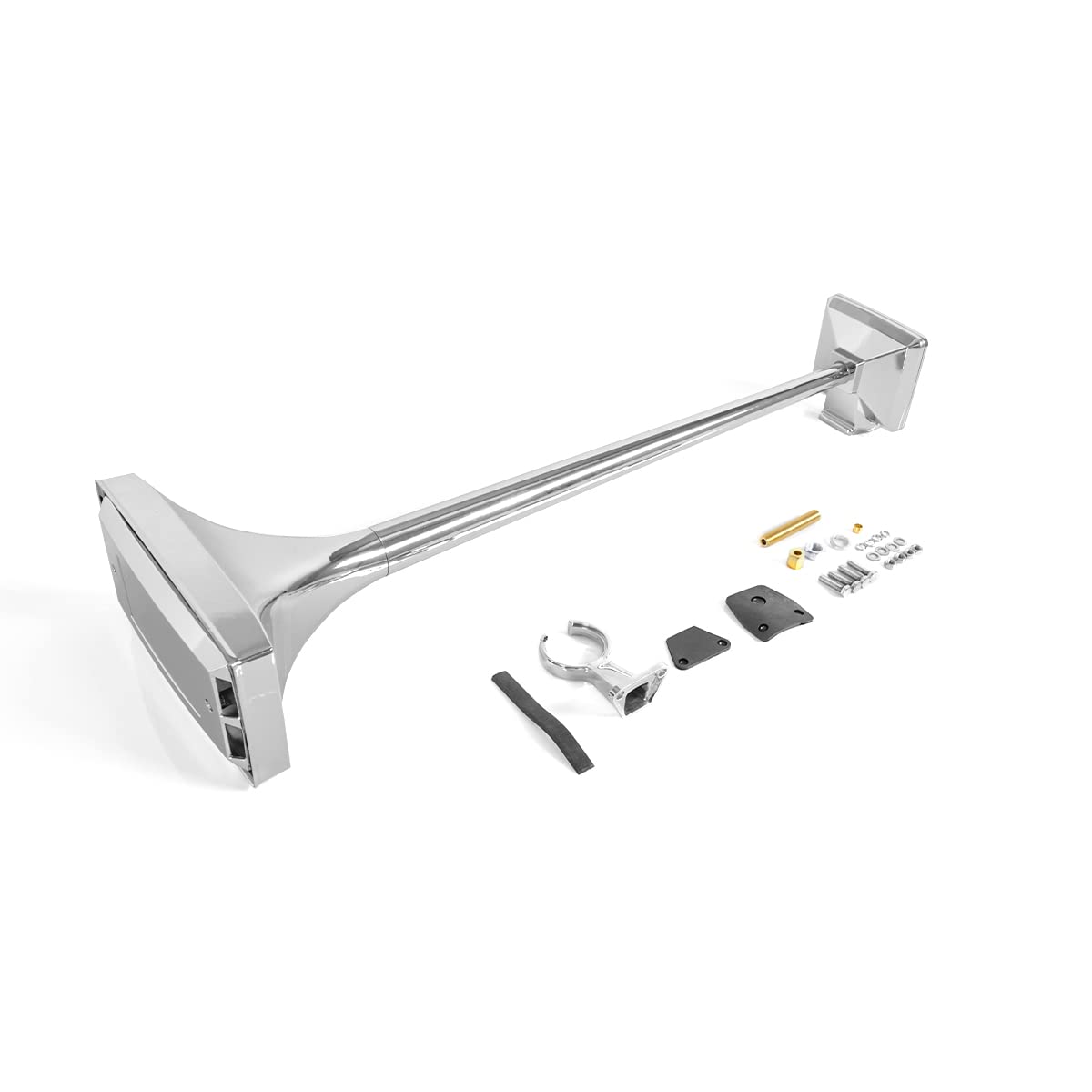 12V 150dB Single Trumpet Air Horn – Chrome Plated, Waterproof (Universal) - RoadWest Truck Parts - B0B9H2H23H - High Soar