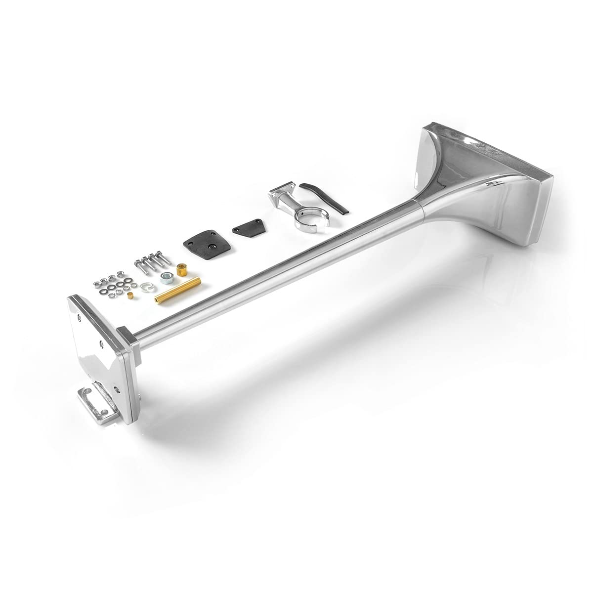 12V 150dB Single Trumpet Air Horn – Chrome Plated, Waterproof (Universal) - RoadWest Truck Parts - B0B9H2H23H - High Soar