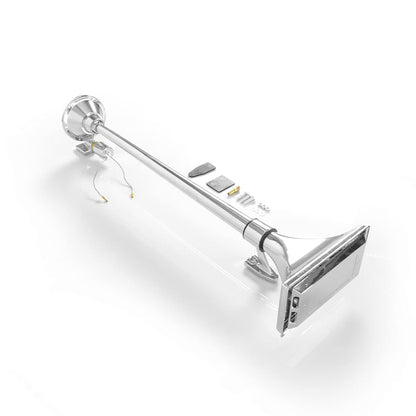 12V 150dB Single Trumpet Air Horn – Waterproof, Chrome Plated (25.1") (Universal) - RoadWest Truck Parts - B0B9H3KK3B - High Soar