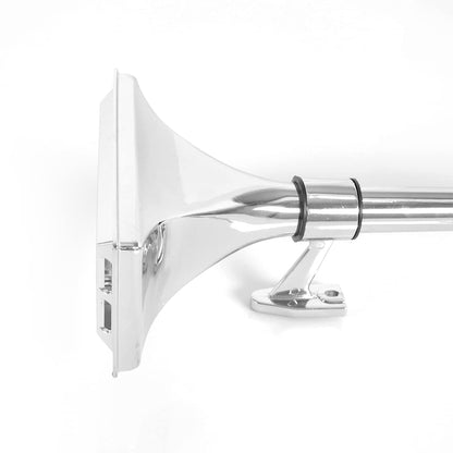 12V 150dB Single Trumpet Air Horn – Waterproof, Chrome Plated (25.1") (Universal) - RoadWest Truck Parts - B0B9H3KK3B - High Soar