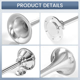 12V 150dB Single Trumpet Air Horn – Waterproof, Chrome Plated (25.1") (Universal) - RoadWest Truck Parts - B0B9H3KK3B - High Soar