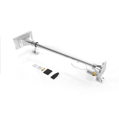 12V 150dB Single Trumpet Air Horn – Waterproof, Chrome Plated (25.1") (Universal) - RoadWest Truck Parts - B0B9H5TBJJ - High Soar