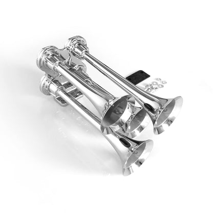 12V/24V Train Air Horn Kit – 150dB (3/4 Trumpet) (Universal) - RoadWest Truck Parts - B0B9H5DLGC - High Soar