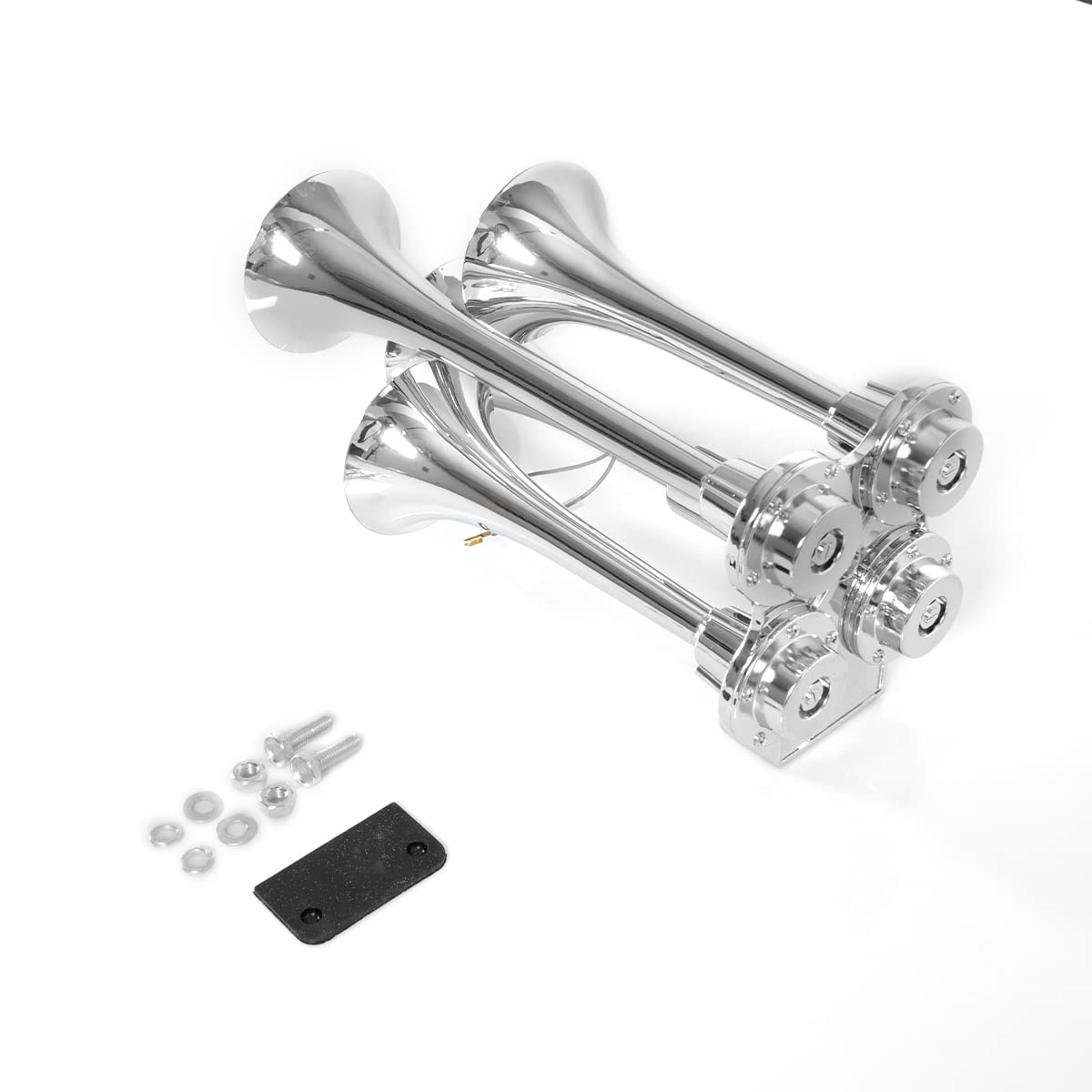 12V/24V Train Air Horn Kit – 150dB (3/4 Trumpet) (Universal) - RoadWest Truck Parts - MZ-312-10E - High Soar