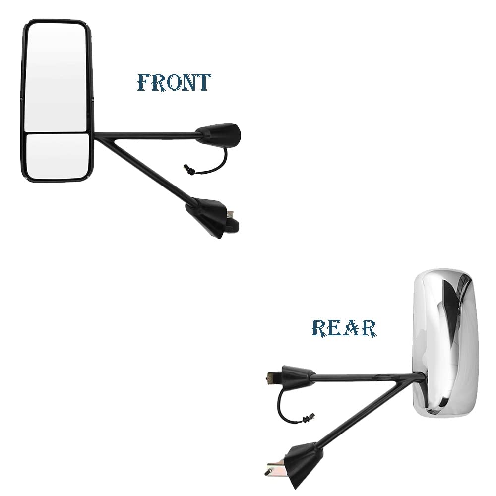 Kenworth T170–T800 Door Mirror – Power Heated, Chrome/Black