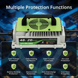 48V LiFePO4 Battery Charger 20A (1000W) – IP65 Waterproof w/ Fan (Club Car Compatible) - RoadWest Truck Parts - B0FSQNW52F - High Soar