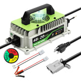 48V LiFePO4 Battery Charger 20A (1000W) – IP65 Waterproof w/ Fan (Club Car Compatible) - RoadWest Truck Parts - B0FSQNW52F - High Soar