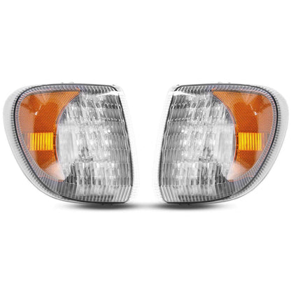 4PCS Headlight Bezels & LED Turn Signal Lights For International 9200 9400 LH+RH