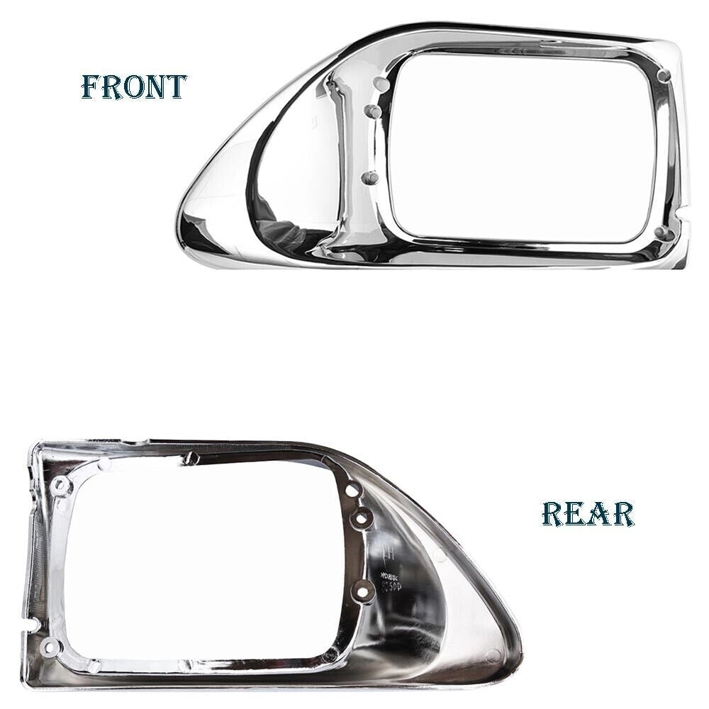 4PCS Headlight Bezels & LED Turn Signal Lights For International 9200 9400 LH+RH