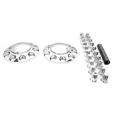 High Soar 33mm Chrome Lug Nut Covers for Semi Trucks – Front Axle Set (Screw‑on ABS)