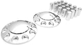 High Soar 33mm Chrome Lug Nut Covers for Semi Trucks – Front Axle Set (Screw‑on ABS)