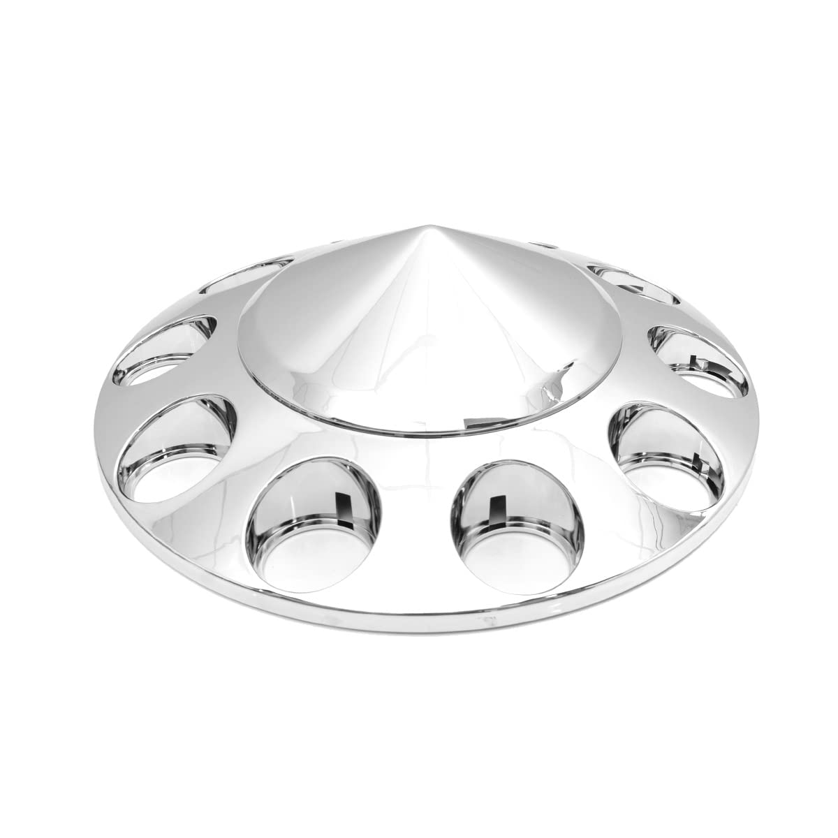 High Soar 33mm Chrome Lug Nut Covers for Semi Trucks – Front Axle Set (Screw‑on ABS)