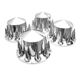 High Soar 33mm Chrome Lug Nut Covers for Semi Trucks – Front Axle Set (Screw‑on ABS)