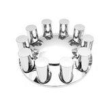 High Soar 33mm Chrome Lug Nut Covers for Semi Trucks – Front Axle Set (Screw‑on ABS)