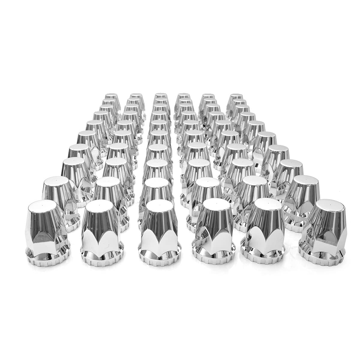 High Soar 33mm Chrome Lug Nut Covers for Semi Trucks – Front Axle Set (Screw‑on ABS)