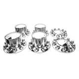 High Soar 33mm Chrome Lug Nut Covers for Semi Trucks – Front Axle Set (Screw‑on ABS)