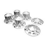 High Soar 33mm Chrome Lug Nut Covers for Semi Trucks – Front Axle Set (Screw‑on ABS)