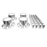 High Soar 33mm Chrome Lug Nut Covers for Semi Trucks – Front Axle Set (Screw‑on ABS)