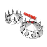 High Soar 33mm Chrome Lug Nut Covers for Semi Trucks – Front Axle Set (Screw‑on ABS)