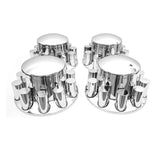 High Soar 33mm Chrome Lug Nut Covers for Semi Trucks – Front Axle Set (Screw‑on ABS)