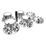 High Soar 33mm Chrome Lug Nut Covers for Semi Trucks – Front Axle Set (Screw‑on ABS)