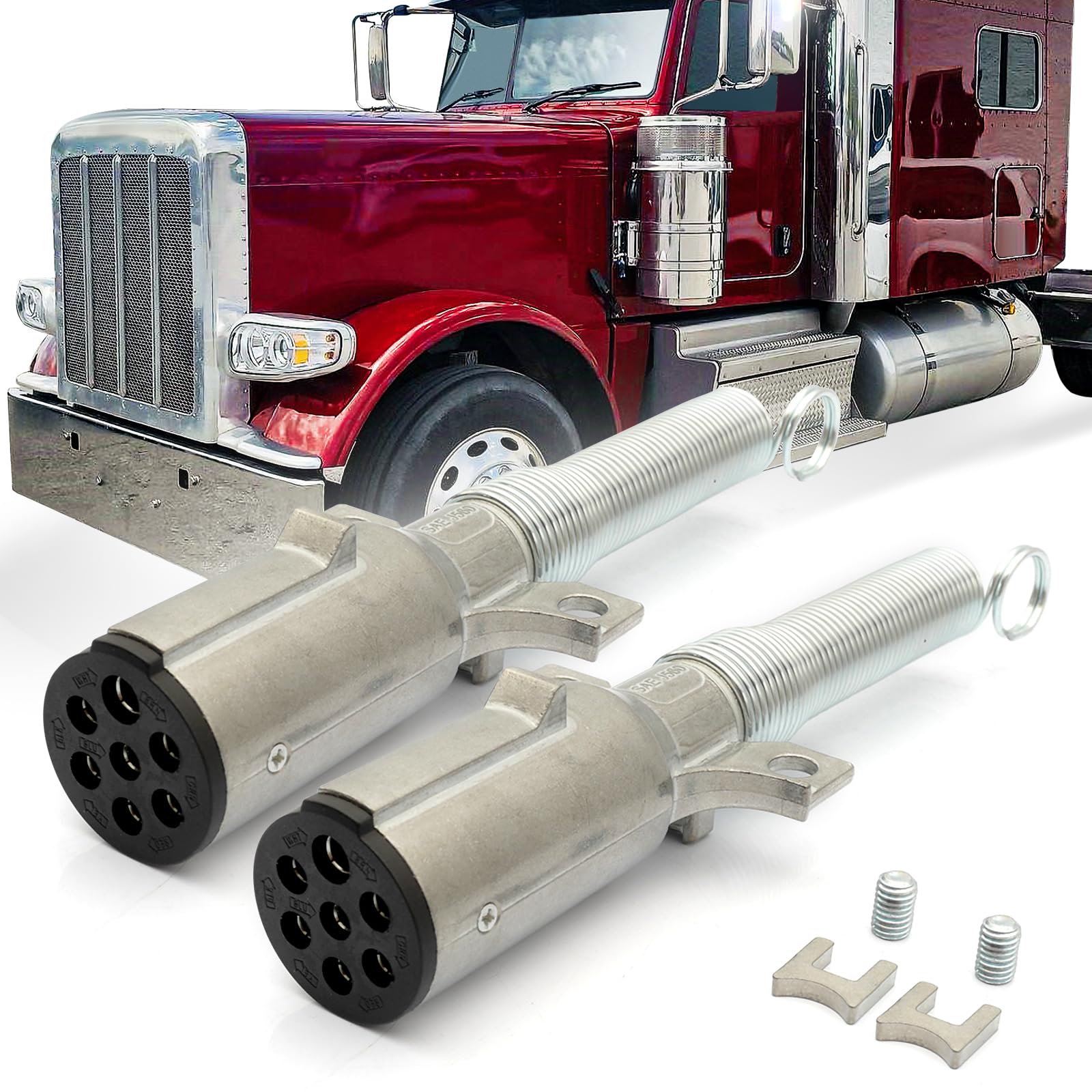 7 - Way Trailer Plug Tester + Adapter – Heavy - Duty Round Connector (7 - Pin) - RoadWest Truck Parts - B0BXSCBFTL - High Soar