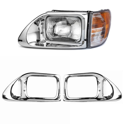 International 5900/9200/9400 Headlight Bezel Pair – Chrome (DOT Replacement)