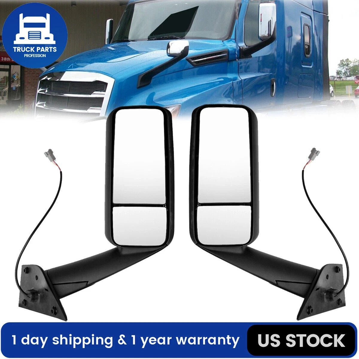 Chrome Heated Power Door Mirror for Freightliner Cascadia 2018+