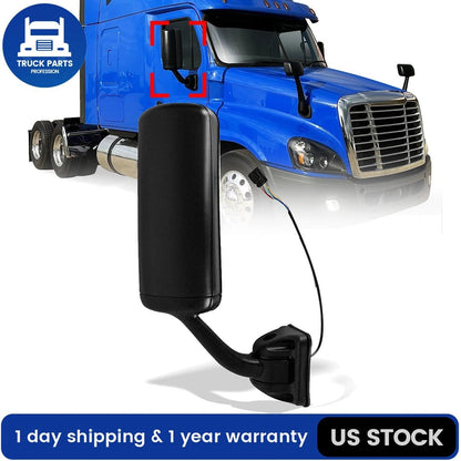 For Freightliner Cascadia Door Mirror – Black (2008–2016) Pair Set