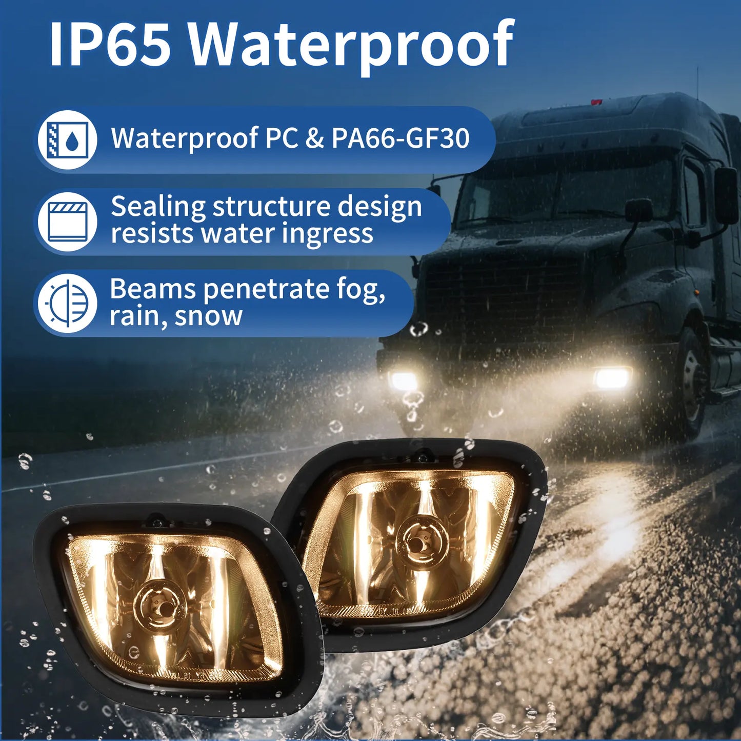 Freightliner Cascadia Front Fog Light Pair (2008–2017) – LED / Halogen