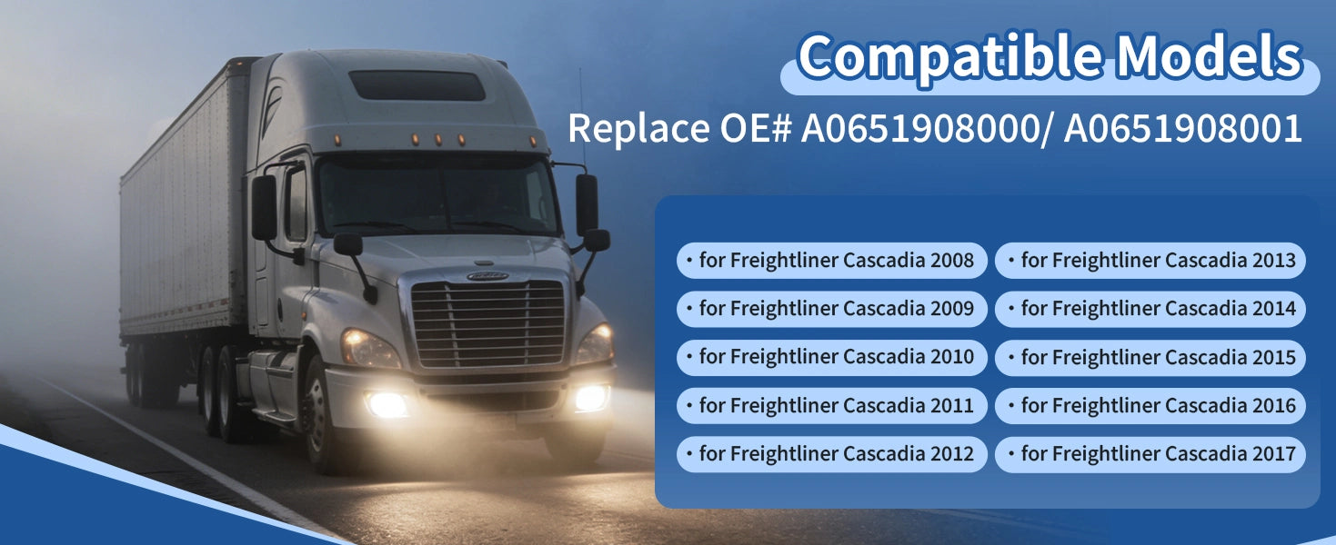 Freightliner Cascadia Front Fog Light Pair (2008–2017) – LED / Halogen