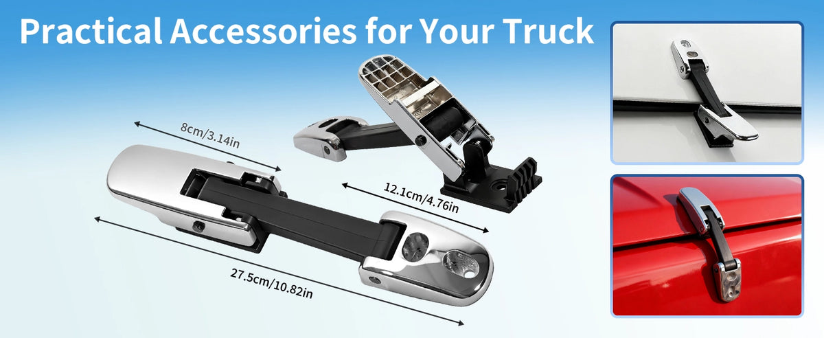 Kenworth Hood Latch Kit L+R – Chrome (T170/T270/T300/T370/T440/T470/T660) – OE Replacement