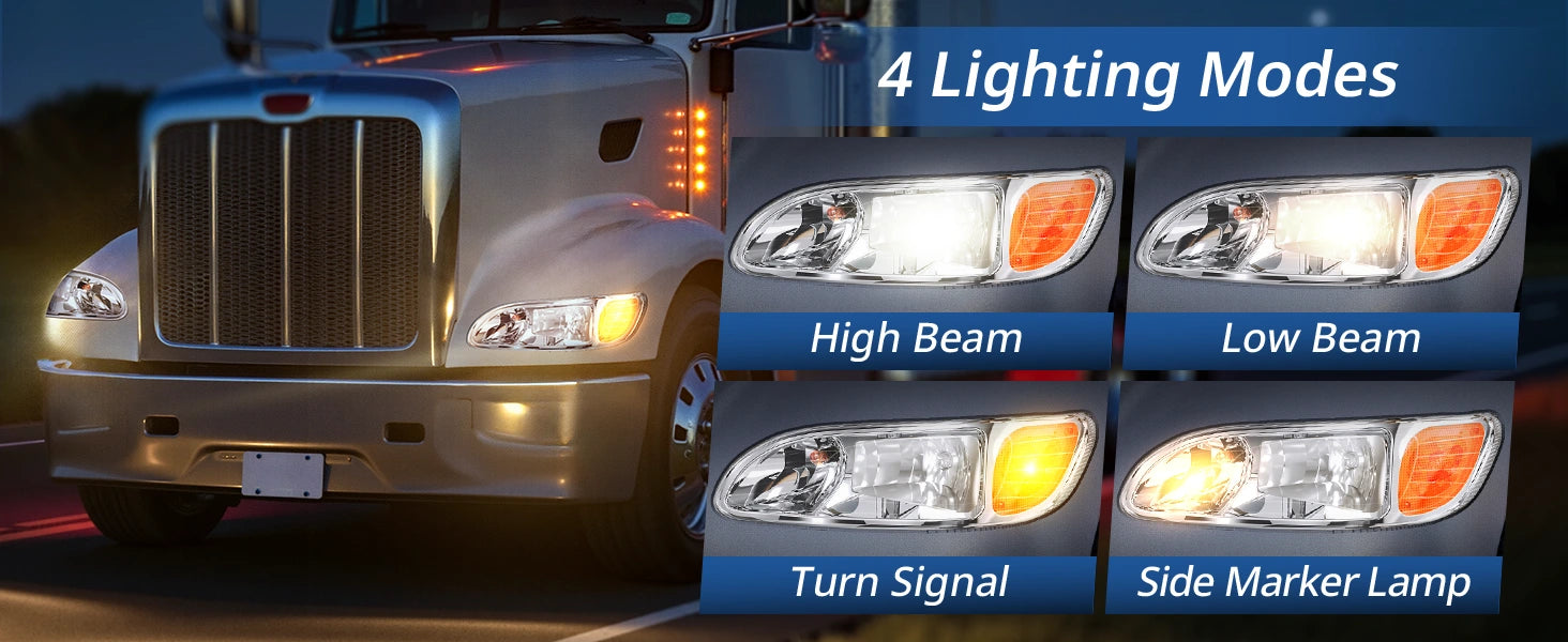 Peterbilt 325–387 Headlights Pair (2000–2015) – DOT Approved