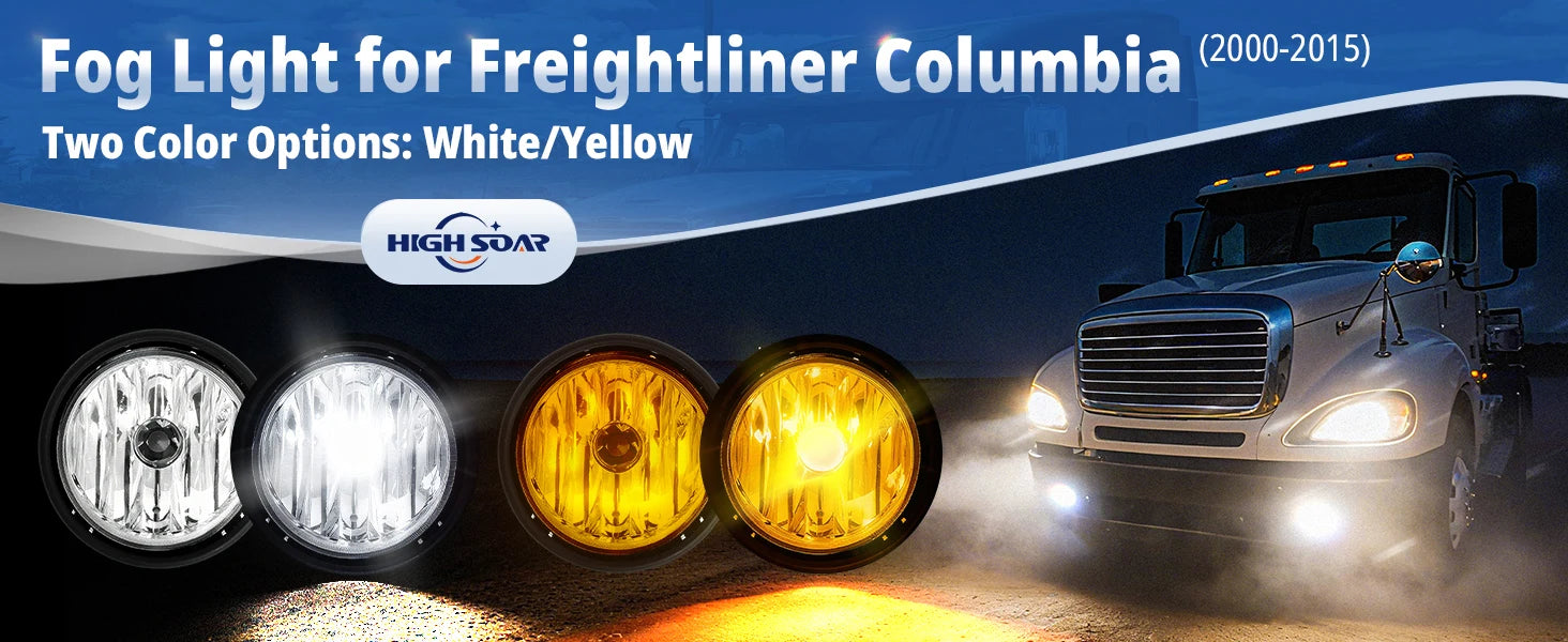 LED Fog Light Assembly for Freightliner Columbia (2008–2017) - Front Fog Lamps (Pair, Left & Right)