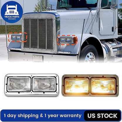 Kenworth T600/T800/W900L/W900B Halogen Headlights Pair – DOT Approved (4×6)