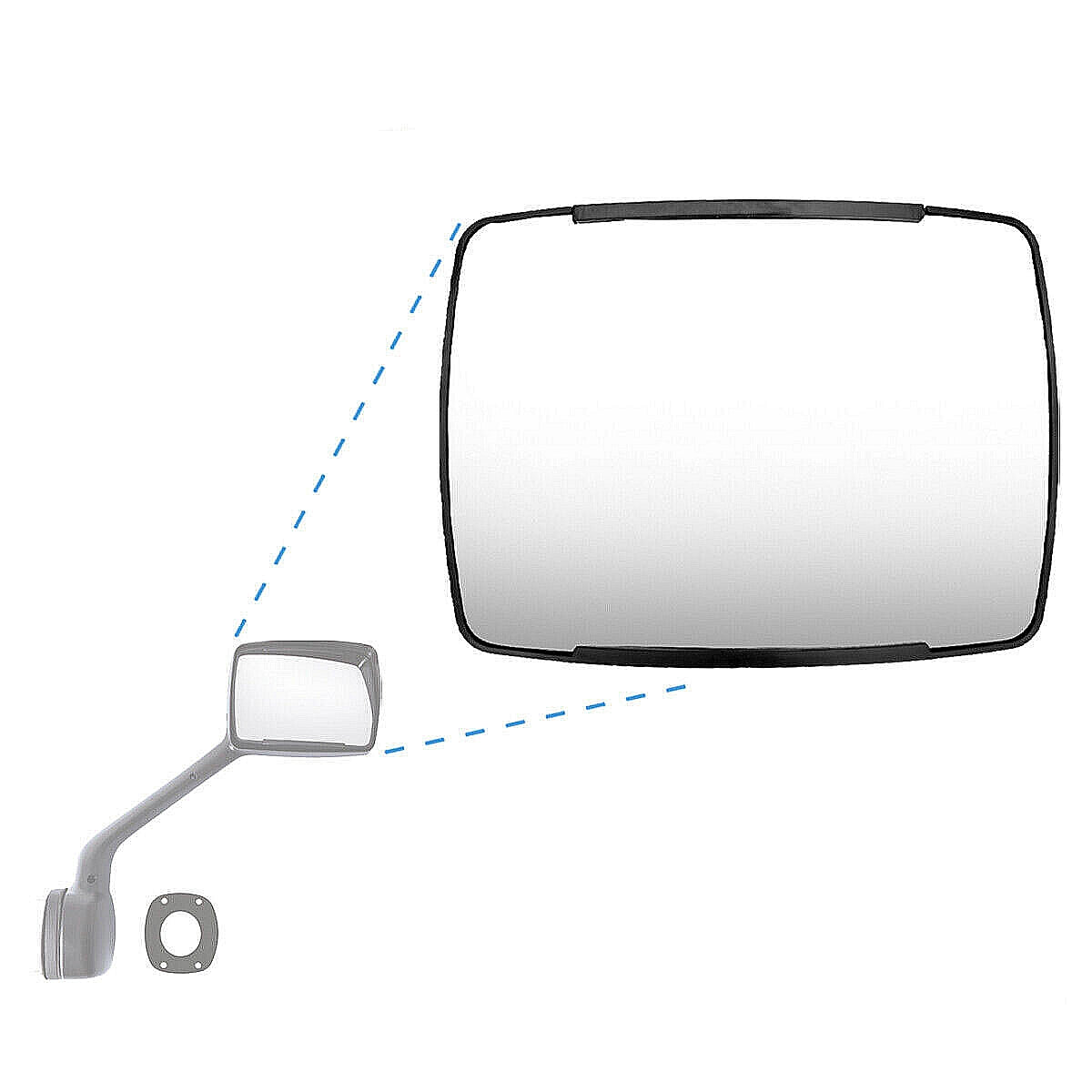 Kenworth T680 Hood Mirror Glass – Convex R320 Wide-Angle (Front) (Left/Right)