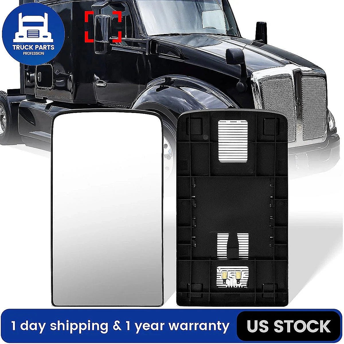 Kenworth T680/T880/W990 Heated Mirror Glass (2013–2019) – Convex Wide-Angle