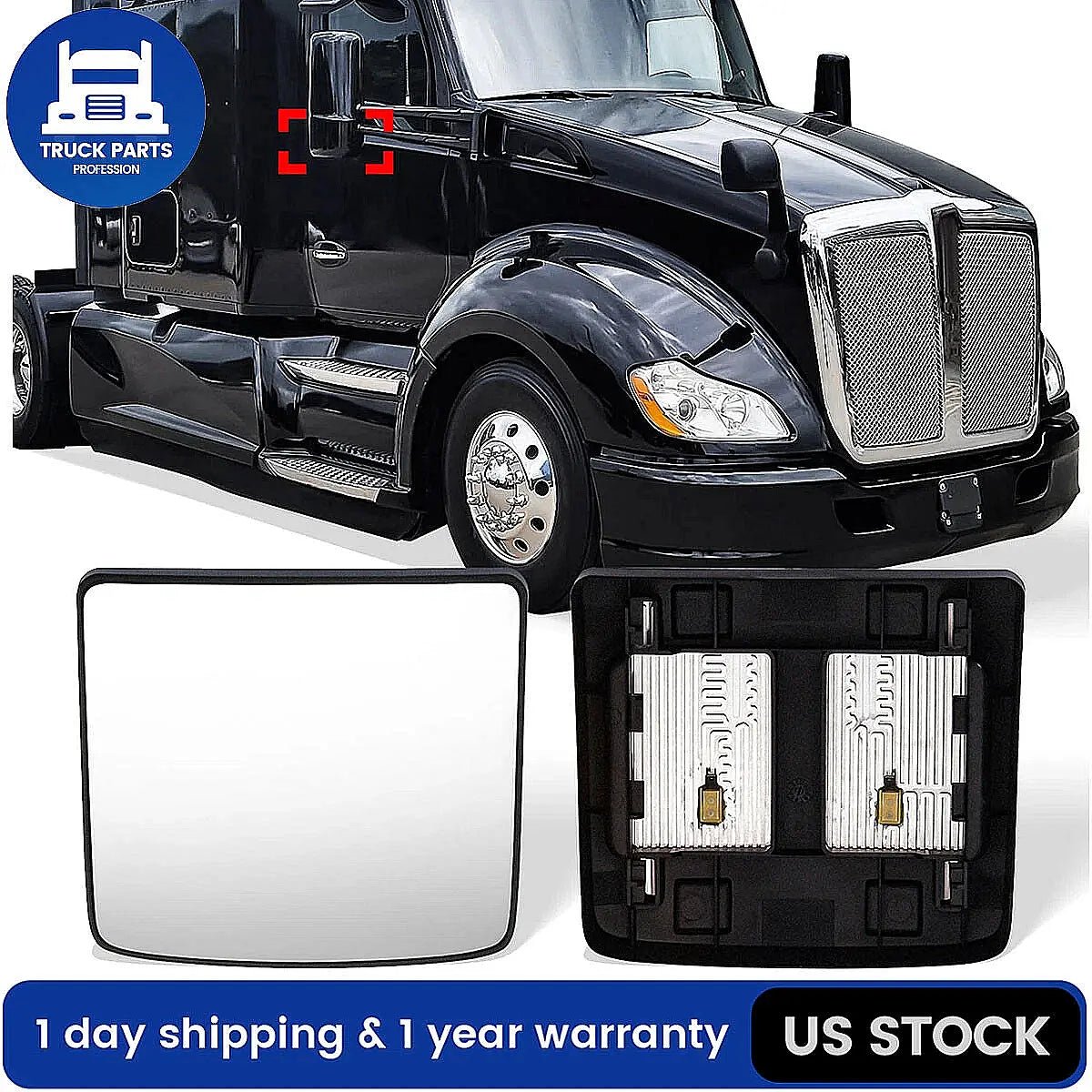 Kenworth T680/T880/W990 Heated Mirror Glass (2013–2019) – Convex Wide-Angle