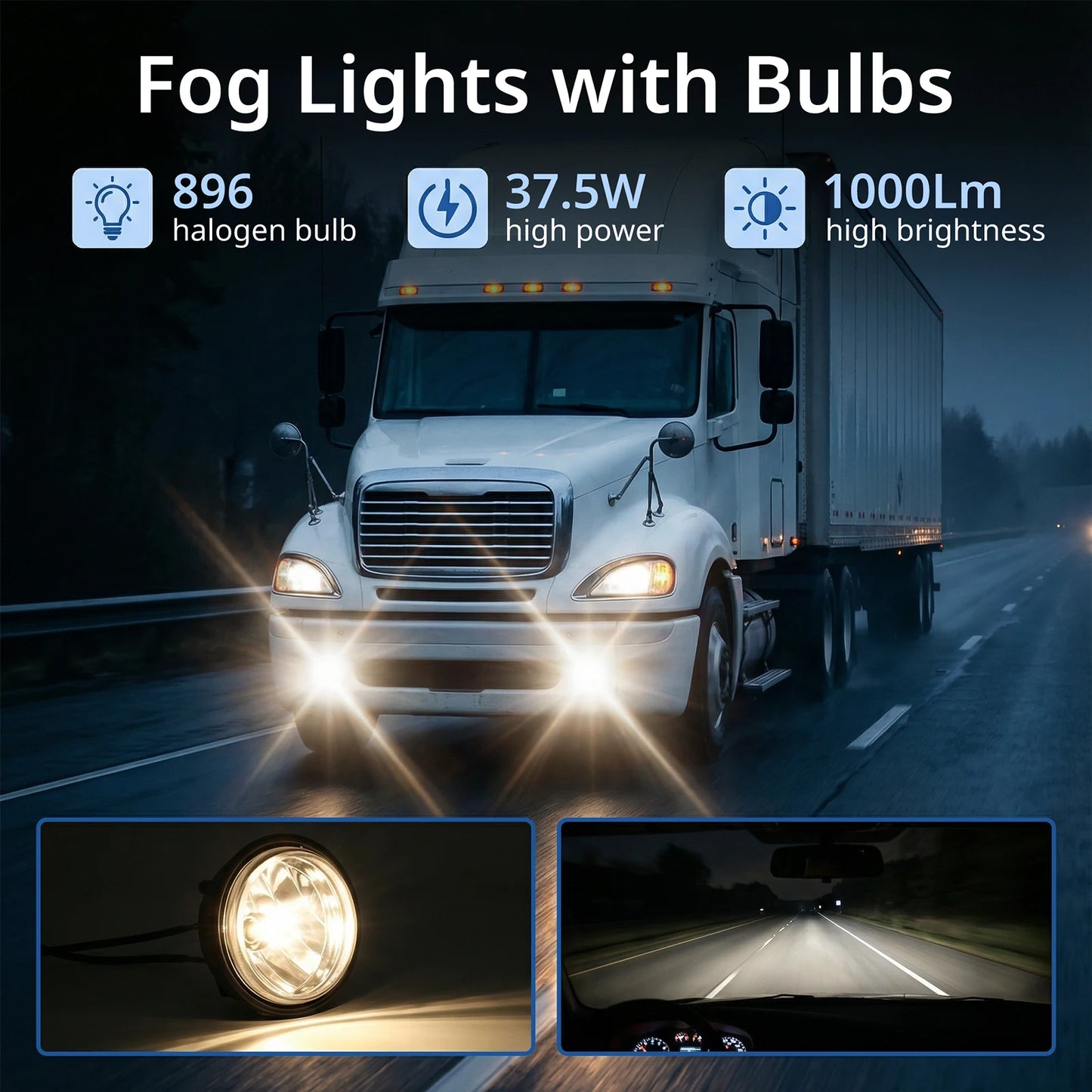 LED Fog Light Assembly for Freightliner Columbia (2008–2017) - Front Fog Lamps (Pair, Left & Right)