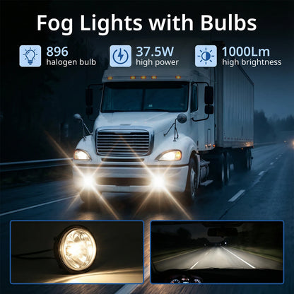 LED Fog Light Assembly for Freightliner Columbia (2008–2017) - Front Fog Lamps (Pair, Left & Right)