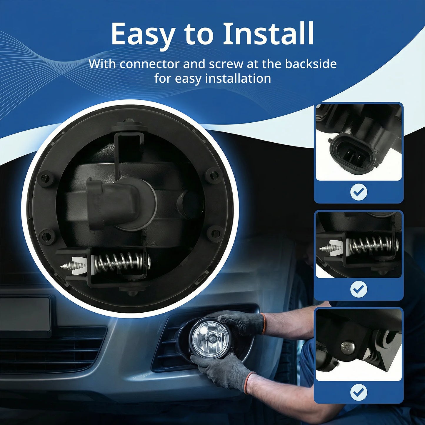 LED Fog Light Assembly for Freightliner Columbia (2008–2017) - Front Fog Lamps (Pair, Left & Right)