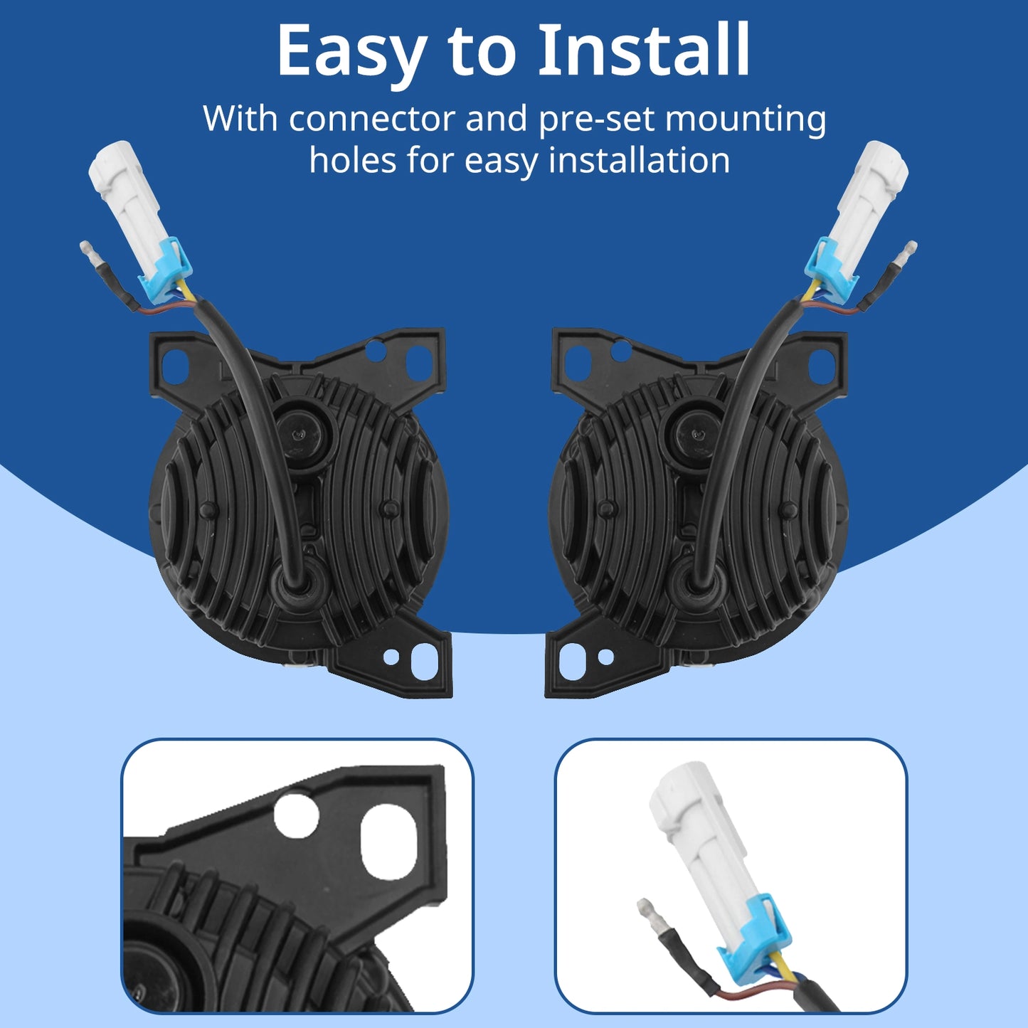 Peterbilt 579/587 Front Fog Lights Pair w/ Bulbs – Waterproof