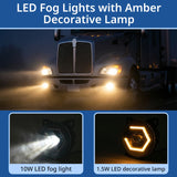 Peterbilt 579/587 Front Fog Lights Pair w/ Bulbs – Waterproof